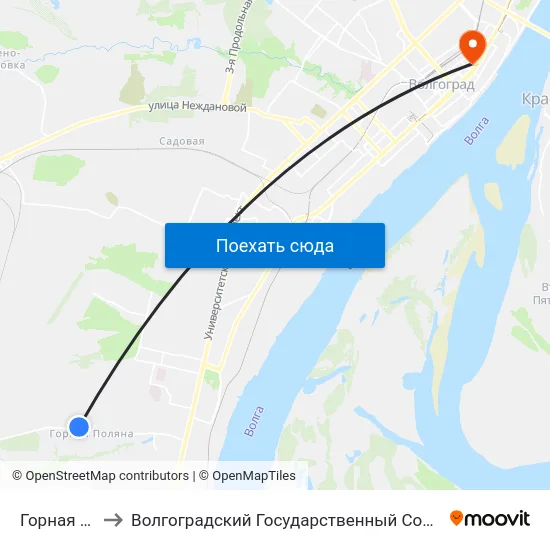 Горная Поляна (А) to Волгоградский Государственный Социально-Педагогический Университет map