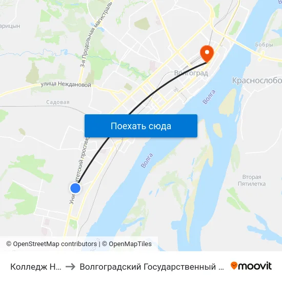 Колледж Нефти И Газа (Б) to Волгоградский Государственный Социально-Педагогический Университет map