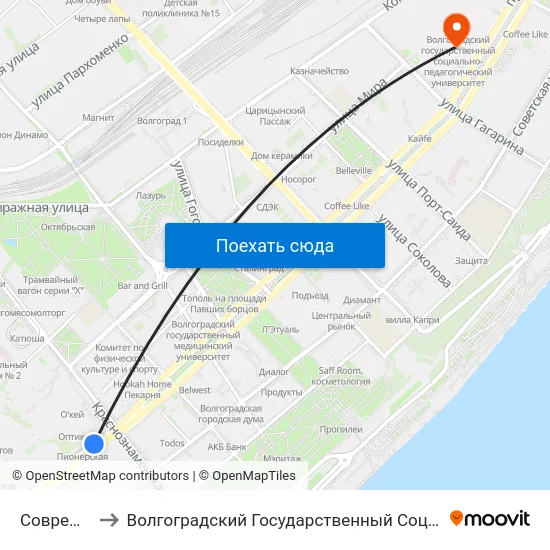 Современник (Б) to Волгоградский Государственный Социально-Педагогический Университет map