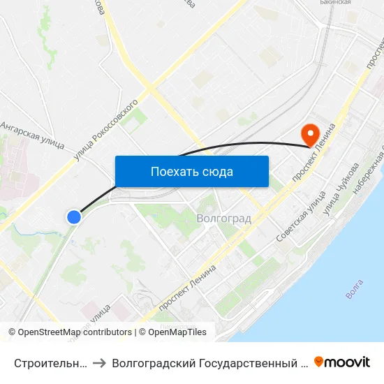 Строительный Техникум (Б) to Волгоградский Государственный Социально-Педагогический Университет map