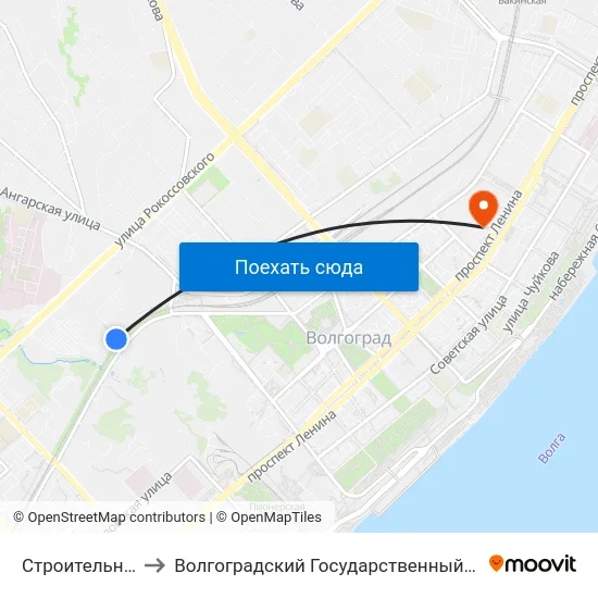 Строительный Техникум (А) to Волгоградский Государственный Социально-Педагогический Университет map