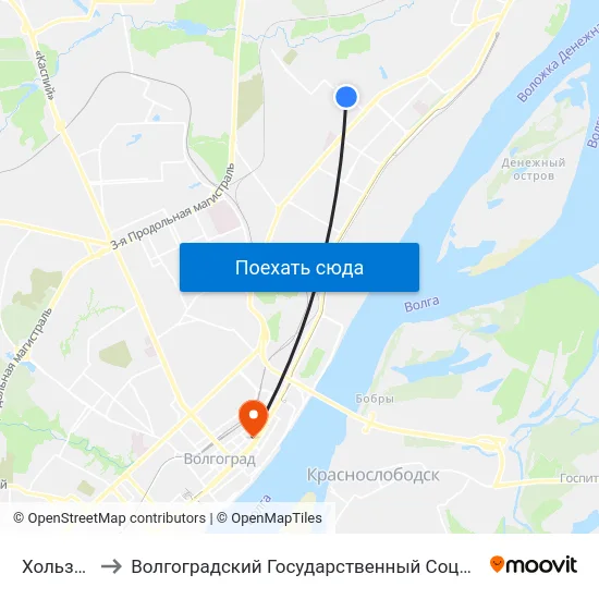 Хользунова (А) to Волгоградский Государственный Социально-Педагогический Университет map