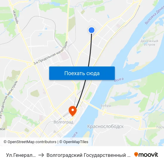 Ул.Генерала Штеменко (А) to Волгоградский Государственный Социально-Педагогический Университет map