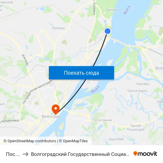 Пос.Гэс (А) to Волгоградский Государственный Социально-Педагогический Университет map