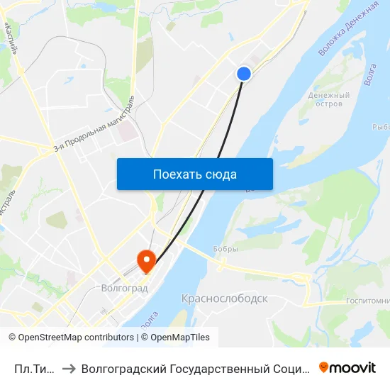 Пл.Титова (А) to Волгоградский Государственный Социально-Педагогический Университет map