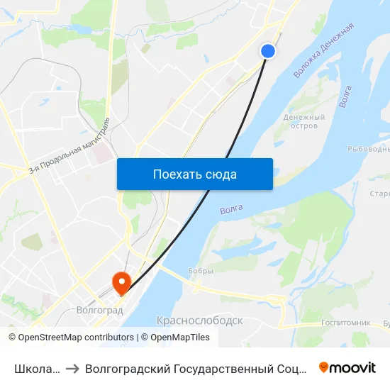 Школа №12 (Б) to Волгоградский Государственный Социально-Педагогический Университет map