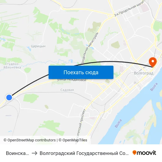 Воинская Часть (А) to Волгоградский Государственный Социально-Педагогический Университет map