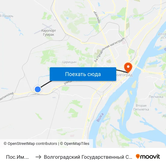 Пос.Им.М.Горького (А) to Волгоградский Государственный Социально-Педагогический Университет map