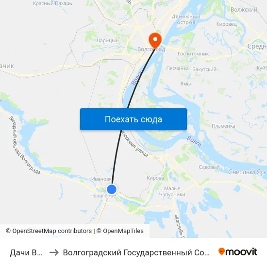 Дачи Весна Тр.(А) to Волгоградский Государственный Социально-Педагогический Университет map