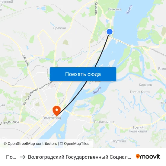 Пос. Гэс to Волгоградский Государственный Социально-Педагогический Университет map