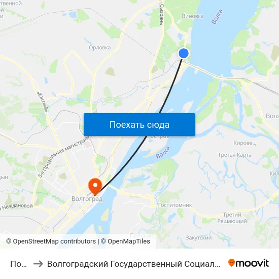 Пос. Гэс to Волгоградский Государственный Социально-Педагогический Университет map
