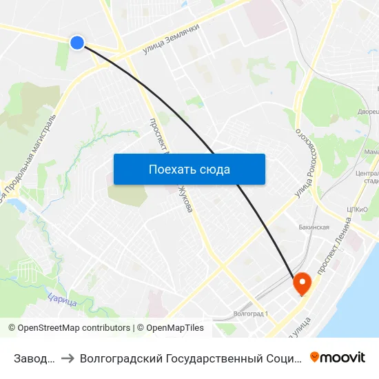 Завод Аврора to Волгоградский Государственный Социально-Педагогический Университет map