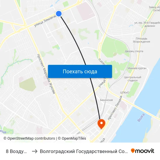 8 Воздушной Армии to Волгоградский Государственный Социально-Педагогический Университет map