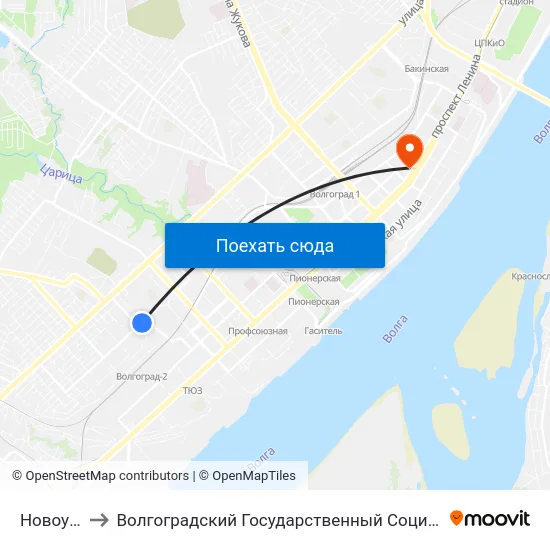 Новоузенская to Волгоградский Государственный Социально-Педагогический Университет map