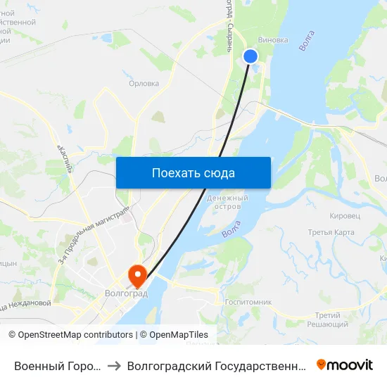 Военный Городок (Пос. Латошинка) to Волгоградский Государственный Социально-Педагогический Университет map