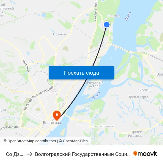 Со Дзержинец to Волгоградский Государственный Социально-Педагогический Университет map