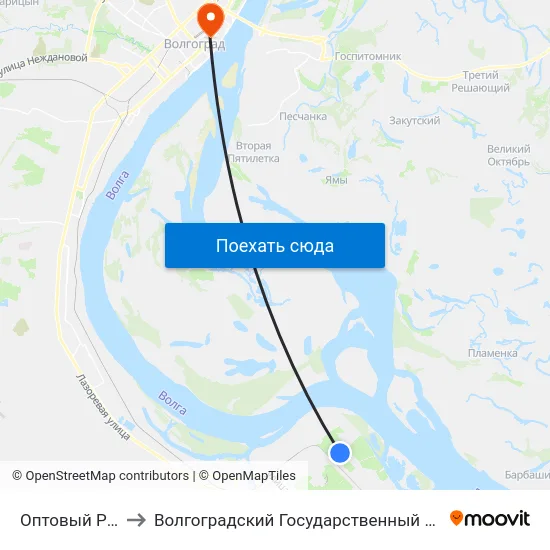 Оптовый Рынок Татьянка to Волгоградский Государственный Социально-Педагогический Университет map