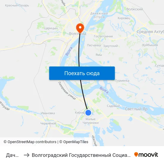Дачи Стела to Волгоградский Государственный Социально-Педагогический Университет map