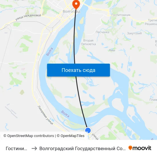 Гостиница Волгодон to Волгоградский Государственный Социально-Педагогический Университет map