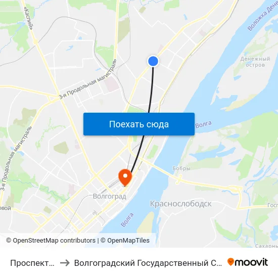 Проспект Металлургов to Волгоградский Государственный Социально-Педагогический Университет map