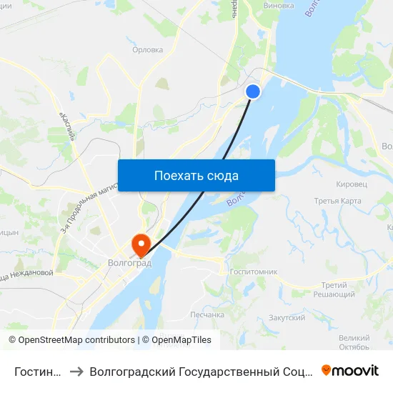 Гостиница Старт to Волгоградский Государственный Социально-Педагогический Университет map