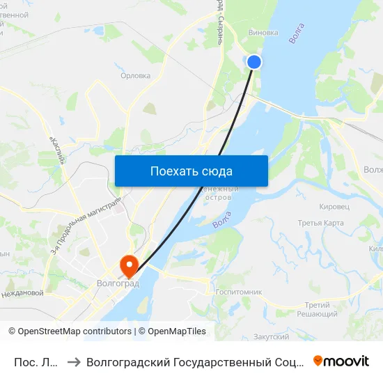 Пос. Латошинка to Волгоградский Государственный Социально-Педагогический Университет map