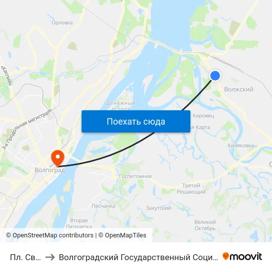 Пл. Свердлова to Волгоградский Государственный Социально-Педагогический Университет map