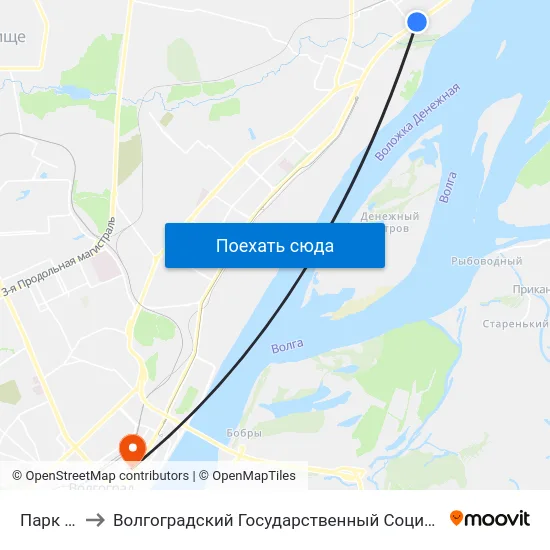 Парк Памяти to Волгоградский Государственный Социально-Педагогический Университет map