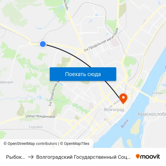 Рыбокомплекс to Волгоградский Государственный Социально-Педагогический Университет map