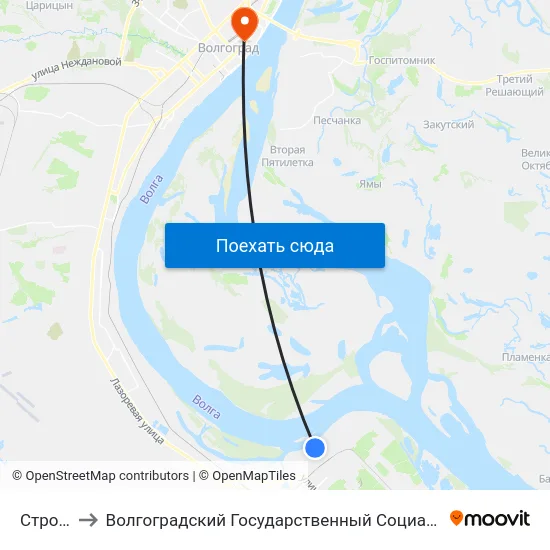 Строймолл to Волгоградский Государственный Социально-Педагогический Университет map