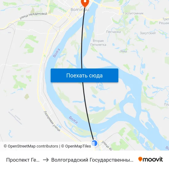 Проспект Героев Сталинграда to Волгоградский Государственный Социально-Педагогический Университет map