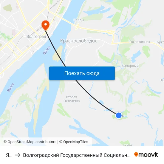 Ямы to Волгоградский Государственный Социально-Педагогический Университет map