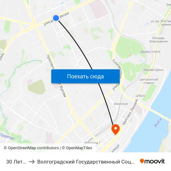 30 Лет Победы to Волгоградский Государственный Социально-Педагогический Университет map