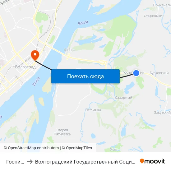Госпитомник to Волгоградский Государственный Социально-Педагогический Университет map