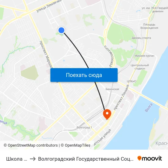 Школа Искусств to Волгоградский Государственный Социально-Педагогический Университет map