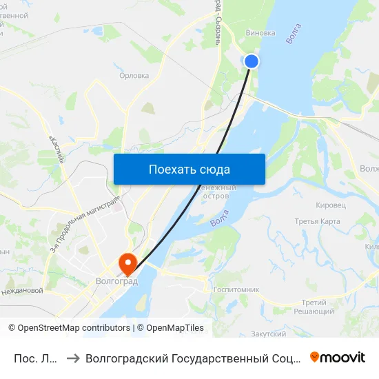 Пос. Латошинка to Волгоградский Государственный Социально-Педагогический Университет map