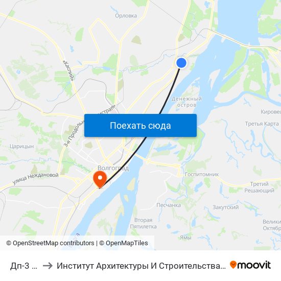 Дп-3 (А) to Институт Архитектуры И Строительства Волггту map