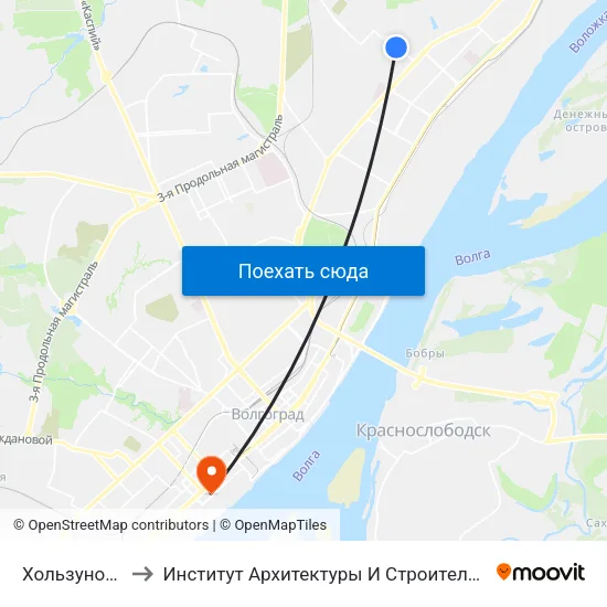 Хользунова (А) to Институт Архитектуры И Строительства Волггту map
