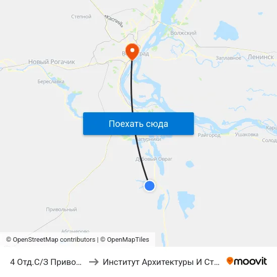 4 Отд.С/З Приволжский Тр.(А) to Институт Архитектуры И Строительства Волггту map