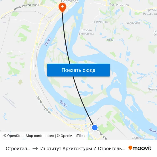 Строитель (А) to Институт Архитектуры И Строительства Волггту map