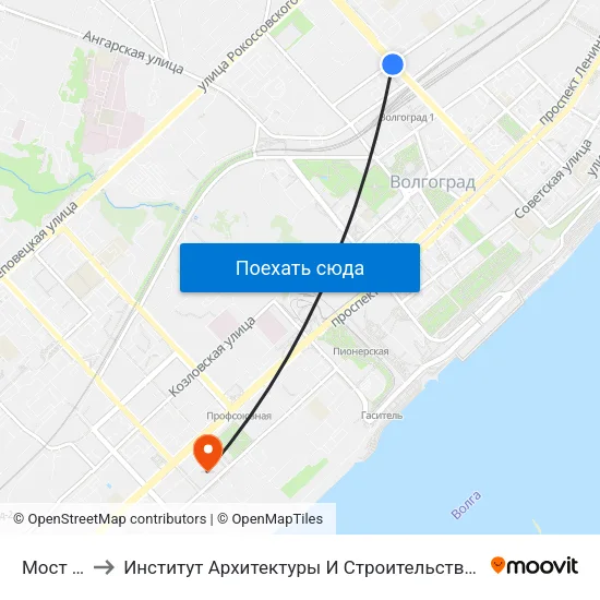 Мост (Б) to Институт Архитектуры И Строительства Волггту map