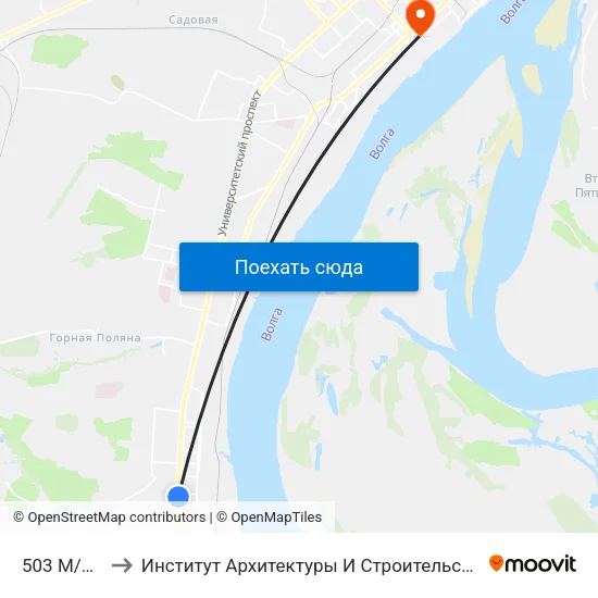 503 М/Р (А) to Институт Архитектуры И Строительства Волггту map