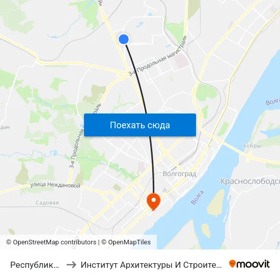 Республиканская to Институт Архитектуры И Строительства Волггту map