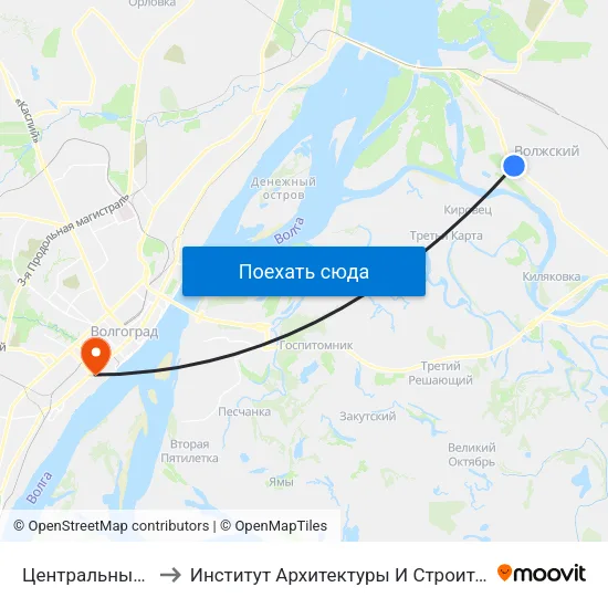 Центральный Рынок to Институт Архитектуры И Строительства Волггту map