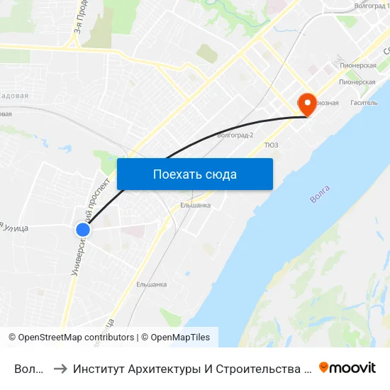Волгау to Институт Архитектуры И Строительства Волггту map