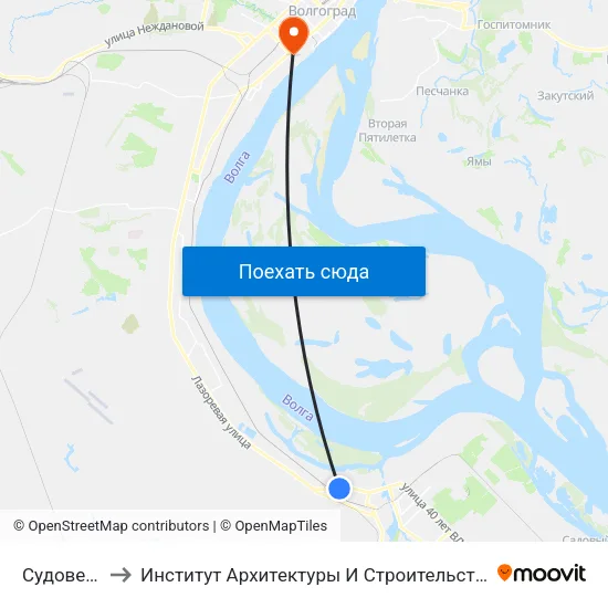 Судоверфь to Институт Архитектуры И Строительства Волггту map