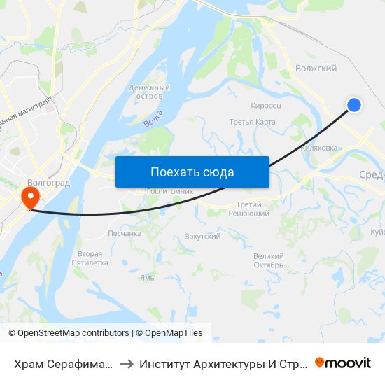 Храм Серафима Саровского to Институт Архитектуры И Строительства Волггту map