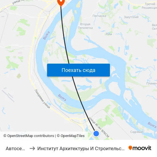 Автосервис to Институт Архитектуры И Строительства Волггту map