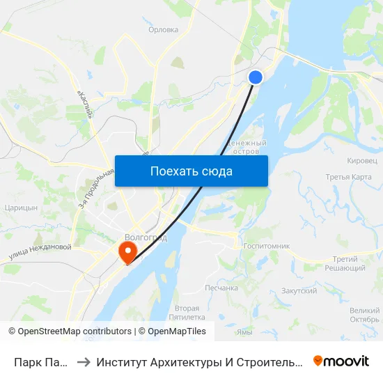 Парк Памяти to Институт Архитектуры И Строительства Волггту map