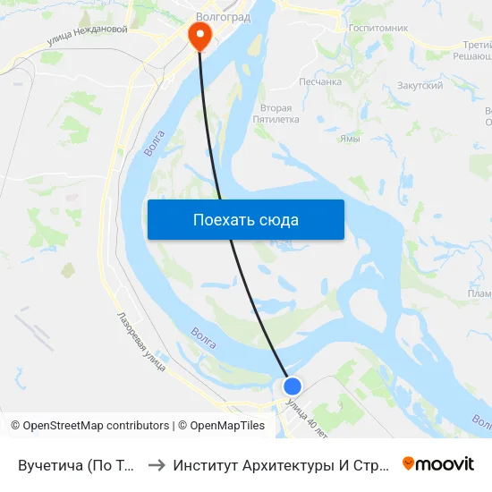 Вучетича (По Требованию) to Институт Архитектуры И Строительства Волггту map